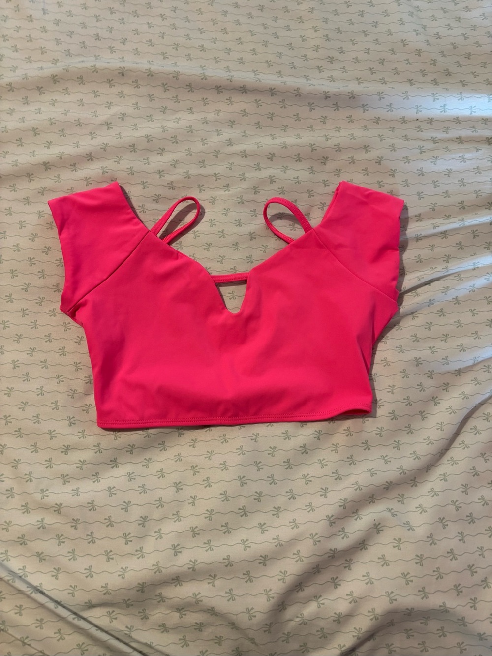 Bright Pink Strappy V-Neck Crop Top Tiger Friday